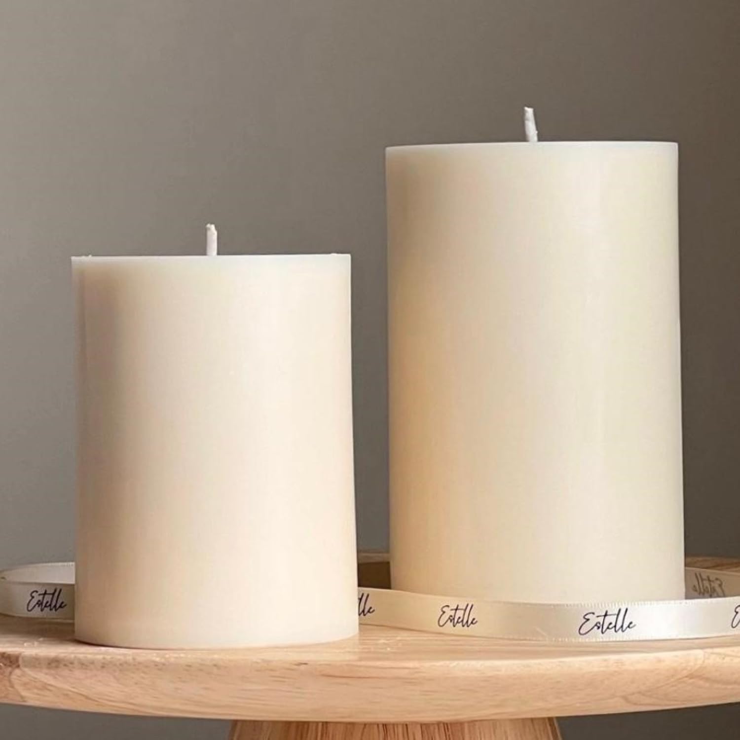 Mado Gallery Pillar Candles Mini & Large, Paraffin, Dripless, Long-Lasting, Unscented, Ivory Pillar Candles, Ideal Candles For Weddings Home Decorations (Package Of 3 Pieces, 7.5x10 CM / 3x4 INCHES)
