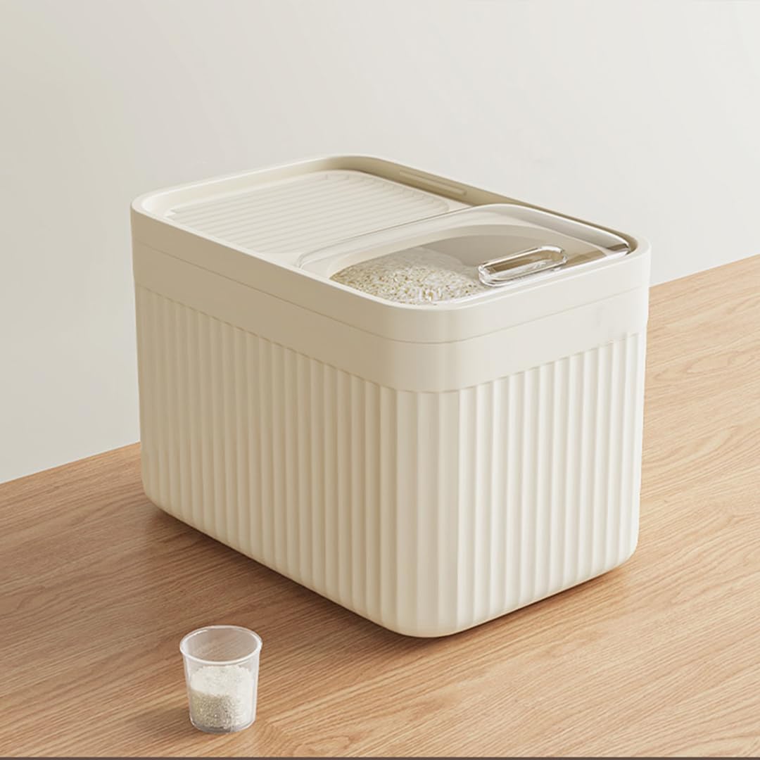 5Kg Rice Dispenser,Grain Storage Container, Sealed Grain Container With Measuring Cup Bin For Nuts Rice, Food Cereal Bins Household Kitchen Pantry Organization