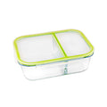 Royalford 1500 ML Glass Meal Prep Container | Reusable, Airtight Food Storage Box with 2 Compartments | Microwavable, Freezer, Oven & Dishwasher Safe | Use for Storage Food Container Bento Lunch Box