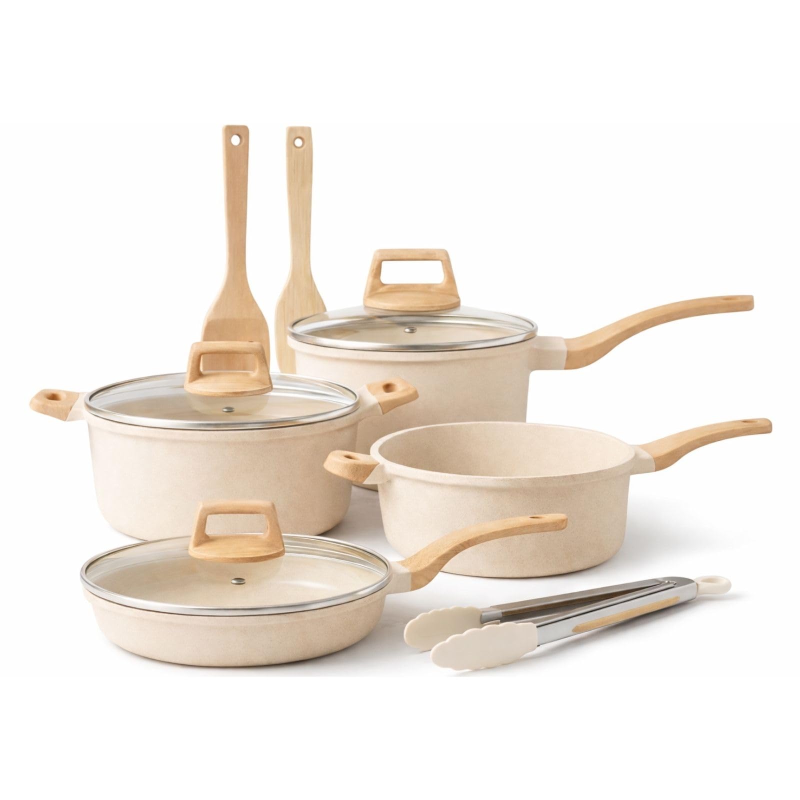 Granite Non-Stick Kitchen Cookware Set | Aluminium Saute, Sauce & Frying Pan | Stainless Steel Composite Bottom | 100% PFOA & PFOS Free | Induction Compatible | Dishwasher & Oven Safe