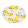 Alipis Lemon Ceramic Food Serving Tray 7.87In Square Fruit Pattern Plate Decorative Dinnerware for Parties Family Gatherings Appetizers Desserts