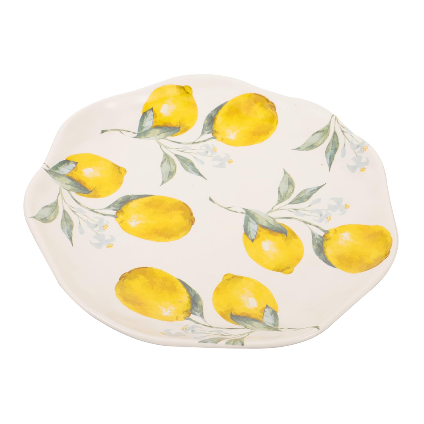 Alipis Lemon Ceramic Food Serving Tray 7.87In Square Fruit Pattern Plate Decorative Dinnerware for Parties Family Gatherings Appetizers Desserts