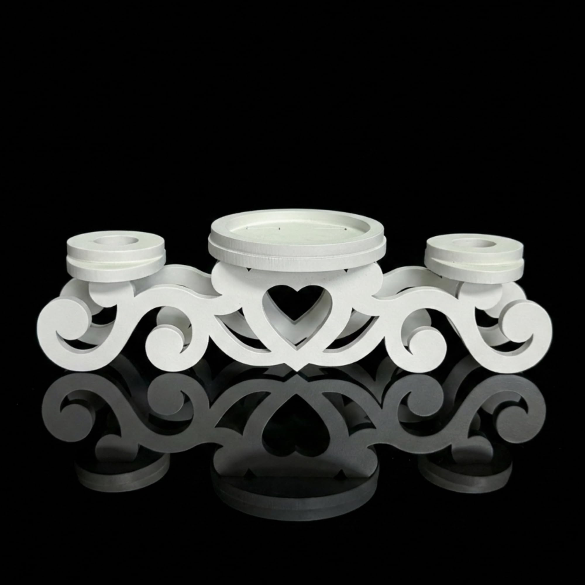 Unity Candle Holder-Unity Candle Stand-Unity Candle Holder Set-Pillar Candle Holder-Wedding Gift -Ceremony Decoration-Wedding Centerpiece (with Heart)