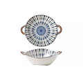 Salad Bowls Double Ear Soup Bowl Household Tableware Ceramic Big Bowl Handle Soup Bowl Double Ear Ceramic Big Bowl Kitchen Soup Bowls (Color : 04) (4