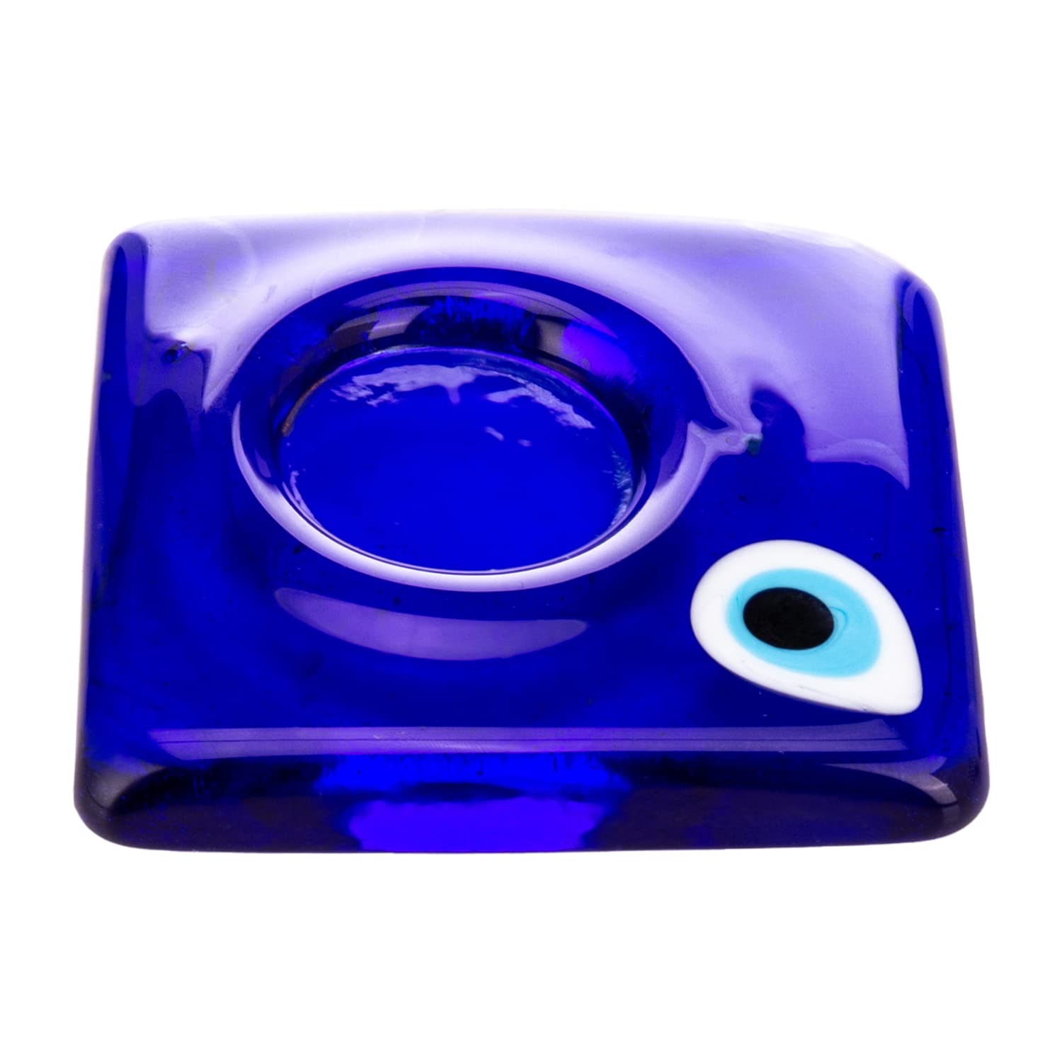 AKDC Evil Eye Candle Holder 10Cm X 10Cm X 1Cm Blue