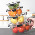 HEXAR® 4pc Food Storage Fridge Containers Set, PET Kitchen Storage Containers Set with Lids, Airtight and Leakproof, Stackable, Perfect for Meal Prep, Leftovers, and Kitchen Organization