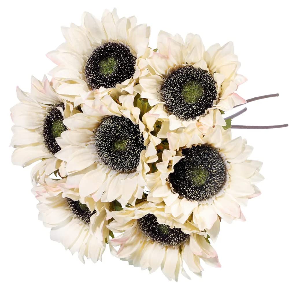 7 Stück Künstliche Sonnenblumen, Vintage Sonnenblumen Arrangement, Künstliche Sonnenblumen Dekoration für Zuhause, Hochzeit, Party, Geburtstag