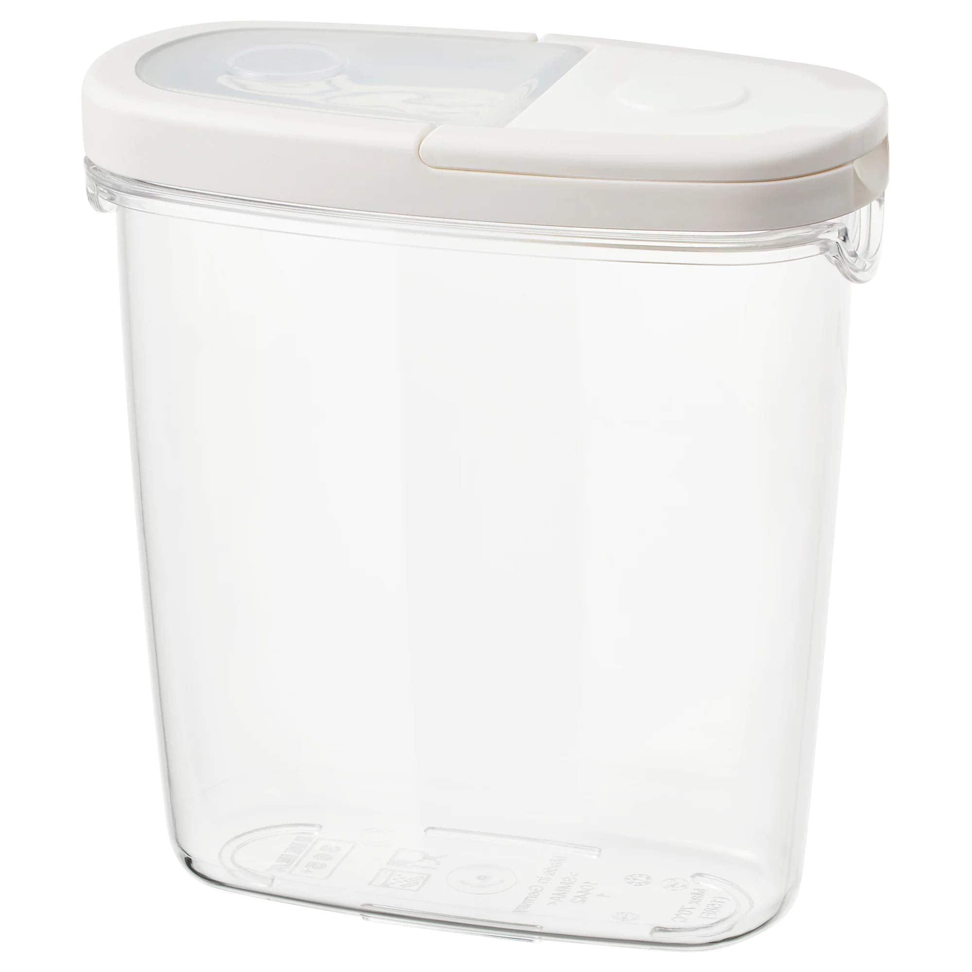 Ikea Polypropylene Plastic Jar With Lid - 1.3L, Set of 4, White, Transparent