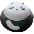 Ceramic Ashtray with Panda Design & Lid, Wind Protection & Fly Ash Stop, Indoor & Outdoor, Portable for Home, Office, Bar (White/Black) (Black Panda)