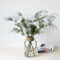 Artificial Acacia Flower Stems, Yellow and Green, 2 Pieces, Home Decoration (white)