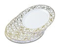 Rosymoment Premium Quality Plastic Dinner Plate 7.5 Inch, Set Of 10 Pieces, Light Weight 24grams, White-Golden, Dp-2426, 7.5"