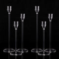 TERRIFI 6 Pcs Acrylic Candle Holders, Taper Candle Holder Set for Table Centerpieces, Decorative Candlestick Holders for Wedding Decor, Dining Room