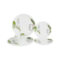 Delcasa DC3303 Botanical Bliss Opalware Dinner Set 12-Pieces, White/Green