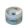 Practical ashtray Round Ceramic Ashtray for Home Living Room or Office Use with Lid and Pattern