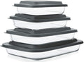 M MCIRCO Set of 4 Glass Oven Dishes – Lasagna Rectangular Borosilicate Glass – Extreme Resistance