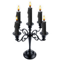 Metal Candle Holder?5 Arms Pure Black Candle Holders for Pillar Candles?10.6 inch Tall Candlestick Holders, for 1/2-1 inch Taper Candles Diameter Each?,Candelabra Decoration