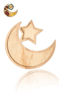 Sweet seven® Ramadan Wood Tray Set, Moon & Star Eid Mubarak Dessert Serving Platter, Elegant Tableware for Dinner, Breakfast, Pastry Display, good Ramadan Decorations & Holder