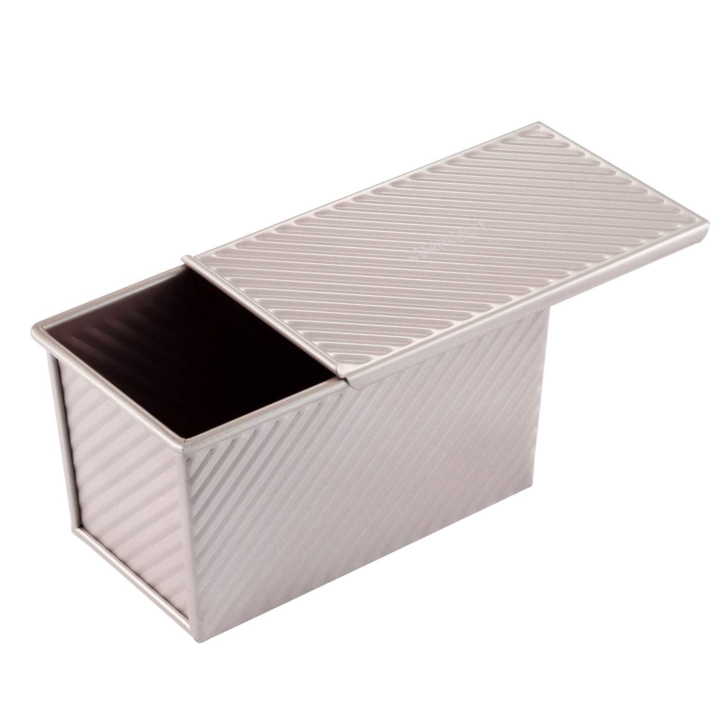CHEFMADE WK9054c Non-Stick Corrugated Loaf Pan with Cover, 450g