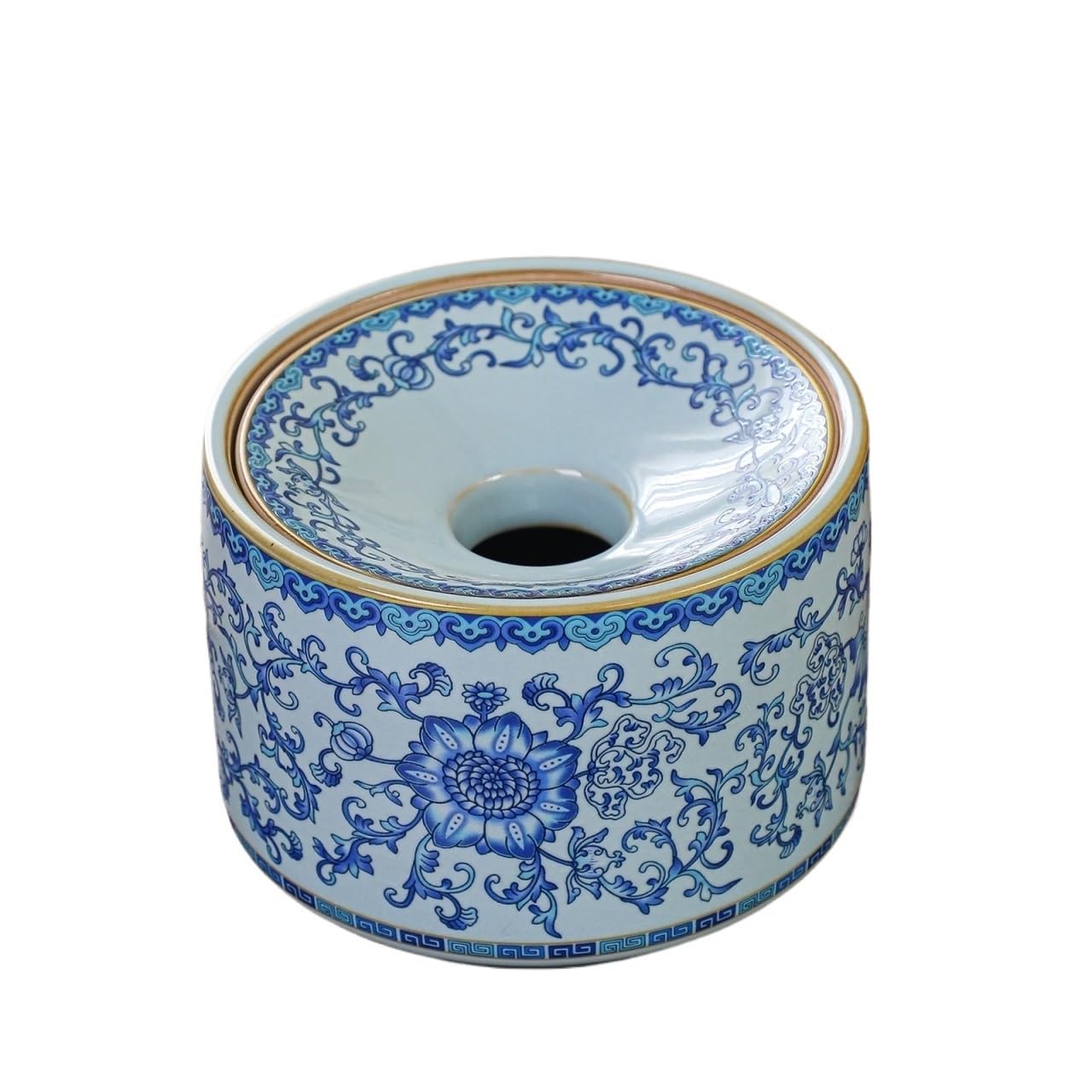 Practical ashtray Simple Round Ceramic Ashtray for Home Living Room or Office Use with Lid and Blue and White Porcelain Design