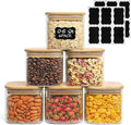 Modern Glass jar 550ml Glass Storage Jars with Lid, Set of 6 Large Glass Containers, Diameter 10cm, Airtight Storage Jars for Storing Kitchen Ingredients, Pasta, Noodles, Flour