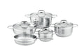 Royalford Rockmaz 9pcs Stainless Steel Cookware Set RF12925 Durable Stainless Steel Comaptible with all Cooktops