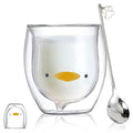 Cute Mugs Glasses Double Wall Insulated Glasses Espresso Cup, Coffee Cup, Tea Cup, Milk Cup, Best Gift for Office and Personal Birthday (Duck)