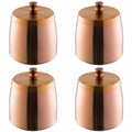 Stainless Steel Ashtray with Lid - for Balcony, Garden & Home - 10.5 x 9 cm - Non-Slip, Easy Care - 4 Colours (Silver, Black, Gold, Rose Gold) (Rose Gold Set of 4)