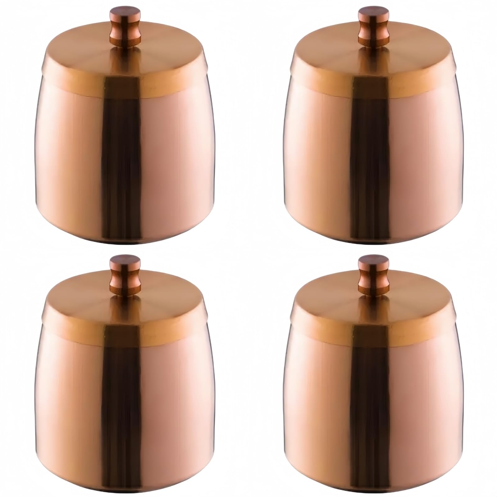 Stainless Steel Ashtray with Lid - for Balcony, Garden & Home - 10.5 x 9 cm - Non-Slip, Easy Care - 4 Colours (Silver, Black, Gold, Rose Gold) (Rose Gold Set of 4)