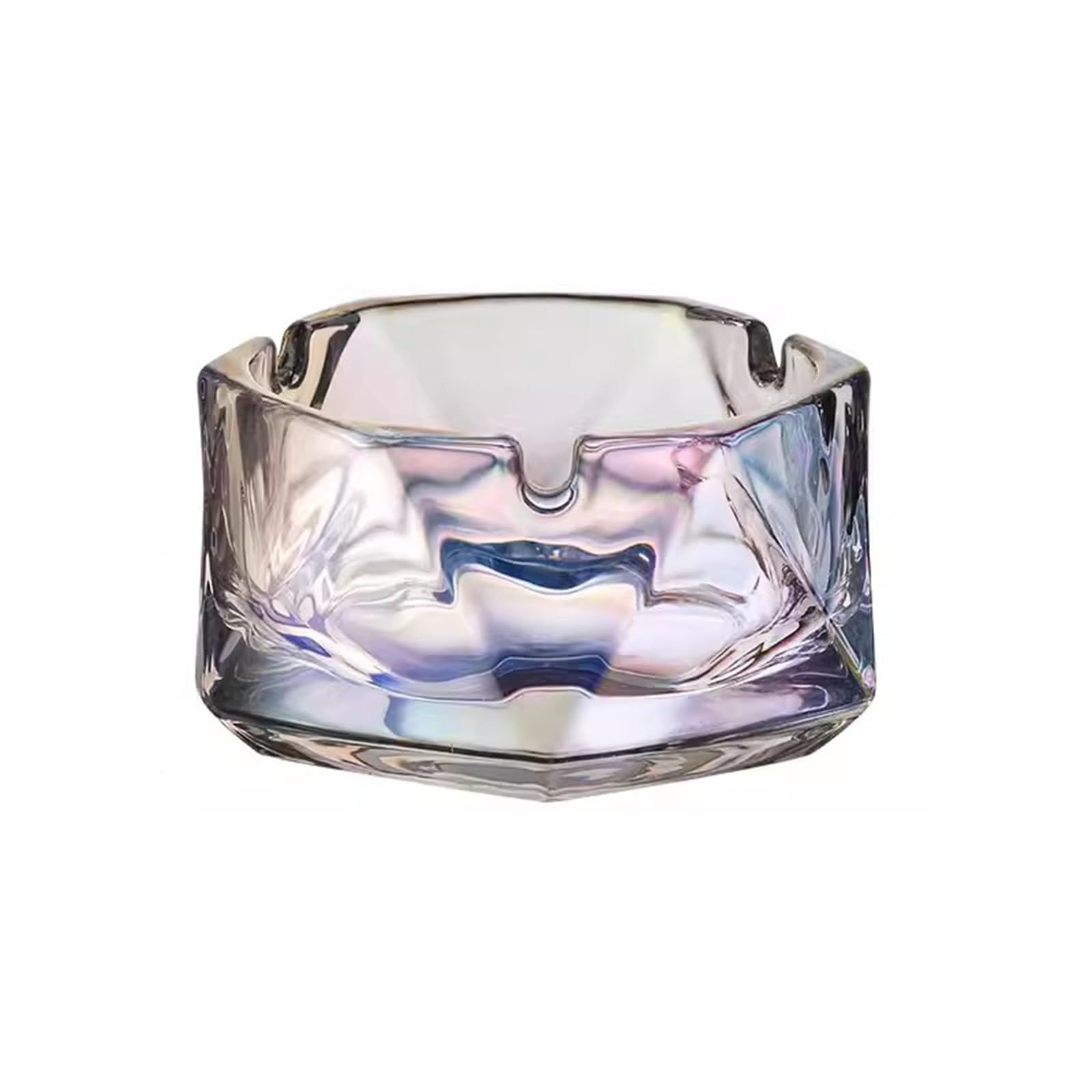 Practical ashtray Glass Ashtray Indoor Outdoor Cigar Cool Cute Six Diamond Shaped(Dazzling color)