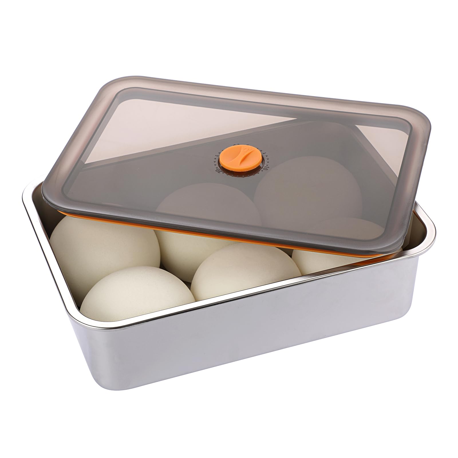 Sumnacon Stainless Steel Pizza Dough Proofing Box, Household Container Tray Large Capacity Storage Box Organizer Cake Carrier With Lid