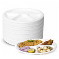 Sunny Plastic Plates Disposable 12 Inch [50 Pieces] - Extra Large Heavy Duty White Round Plates for Catering & Parties - Microwave & Freezer Safe, BPA-Free, Durable Party Supplies