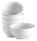 KooK Ceramic Cereal Bowls, Microwave, Dishwasher and Freezer Safe, Porcelain Dishes for Soup, Pasta, Salad, Oatmeal, Deep Interior (White, 6 Inch)