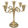 Brass Candle Holder?5 Wicks Metal Candle Holders for Taper Candles?10.6 inch Tall Candelabra, for 1/2-1 inch Pillar Candles Diameter Each?,Centerpiece Elegant Decoration Piece for Table