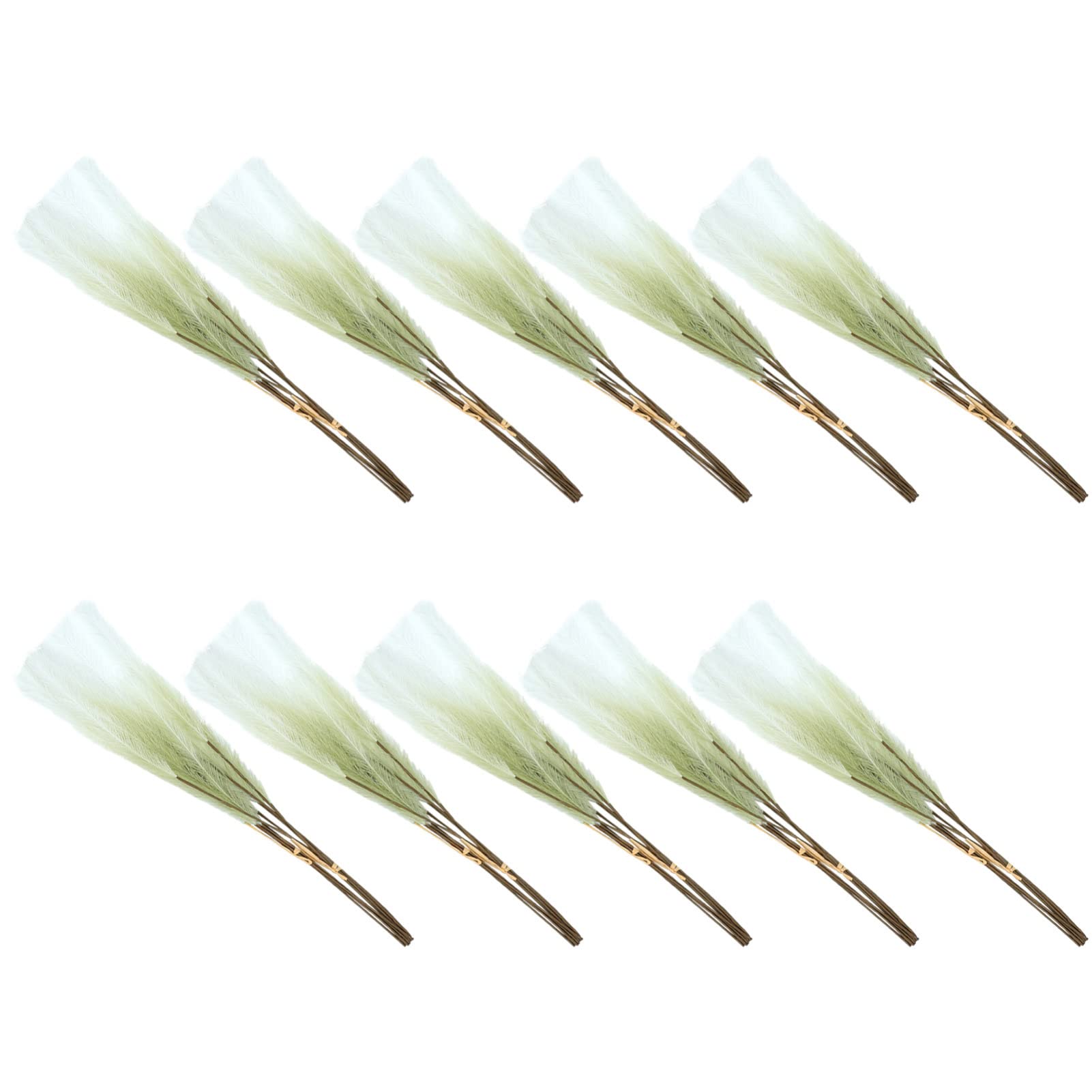 10Pcs Natural Dried Pampas Grass Flower Arrangements Home Decor Dried Flowers Bouquet for Wedding Floral Arrangements Light Green