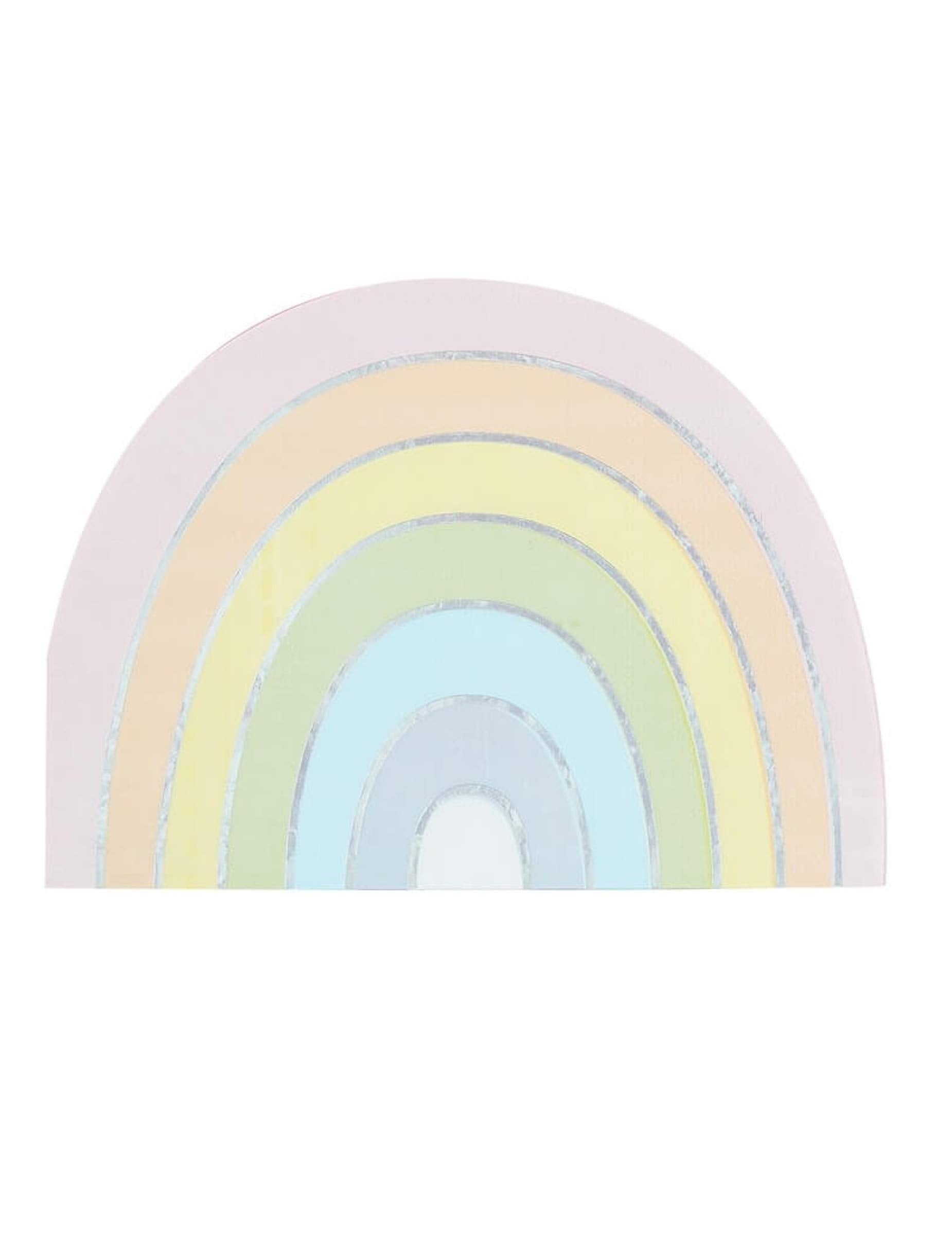 Ginger Ray Pastel Rainbow Shaped Foiled Paper Party Napkins Tableware 16 Pack