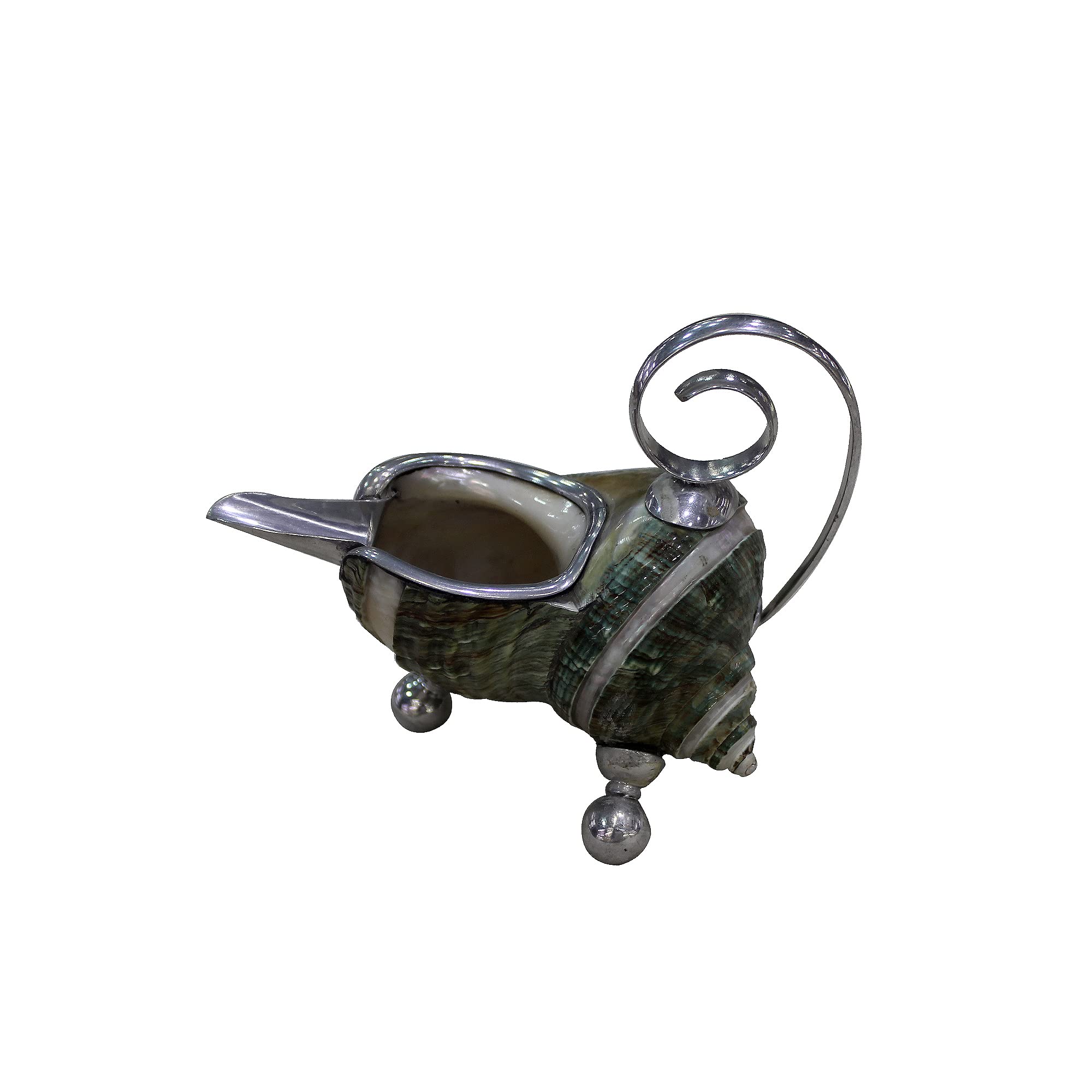 Shell Ashtray with Nice White Metal Work (SHL1A)