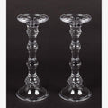 Home Decoration Accessories Clear Glass 11.5"" Candlestick Candle Holder Simple Clean Design for Taper or Pillar Candle Set of 2