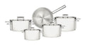 Tramontina Brava 9-Piece Stainless Steel Cookware Set, Triple-Layer Base for Even Heat, Flat Lids, All Cooktops, Oven & Dishwasher Safe, Model 65400013, Made in Brazil