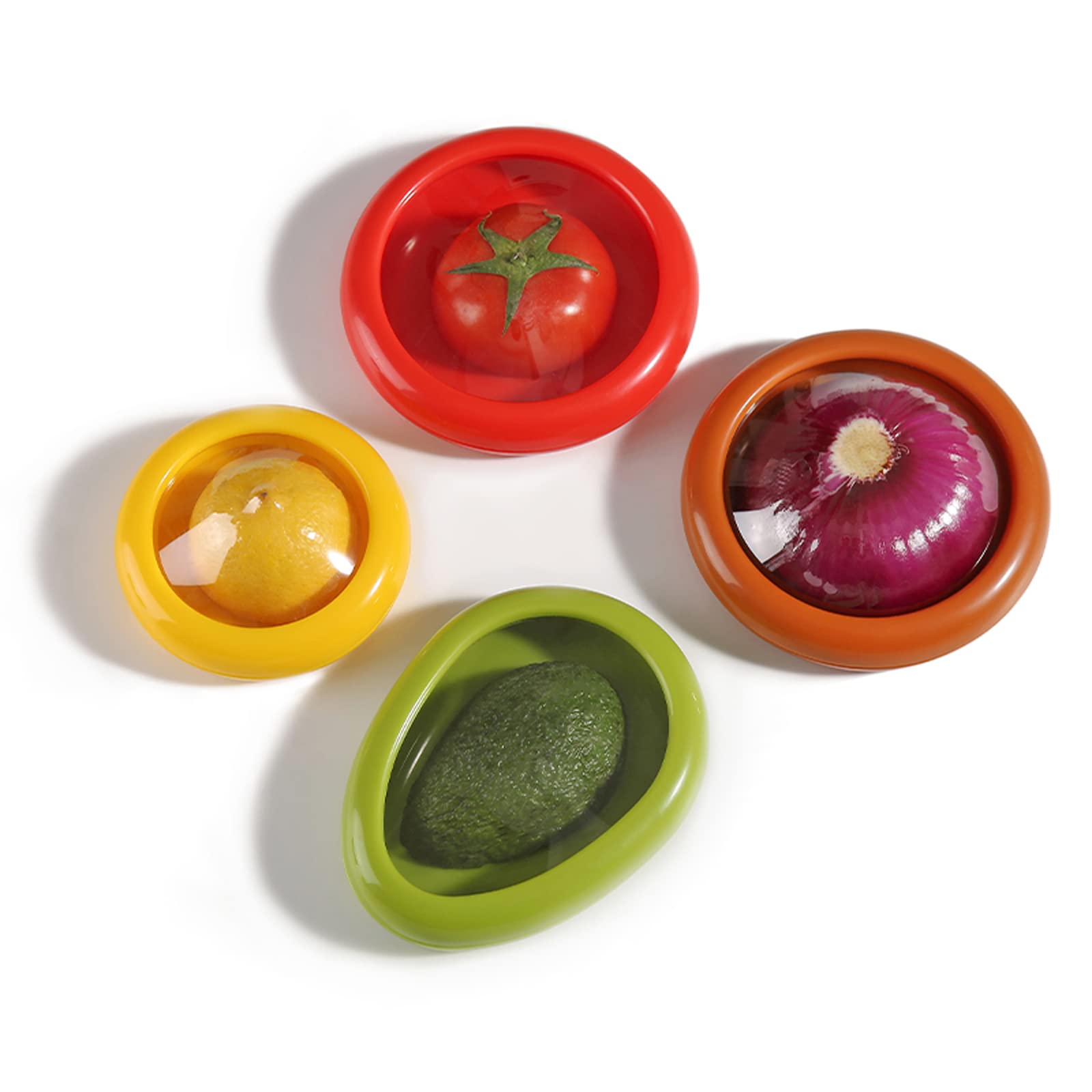Ysglory 4 PCS Fresh Stretch Pod for Avocado, Onion, Lemon, Tomato Saver and Storage Keeper - Reusable Containers for Fruit and Vegetable