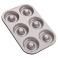 CHEFMADE Donut Mold Cake Pan, 6-Cavity Non-Stick Ring Doughnut Bakeware for Oven Baking (Champagne Gold)