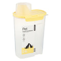 LocknLock Pet Dry Food Container with Measuring Cup, 2.4 Litre Capacity, Transparent/Yellow