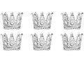 Tazweeq 6Pcs Tealight Candle Holder, Crown Glass Candle Holders, Bulk Candlestick for Tables Centerpieces Wedding Party Decoration (Clear)