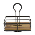 Gourmet Basics by Mikasa Nova Acacia Wood Rotating Condiment Caddy, 8.75 Inch, Black,5270309