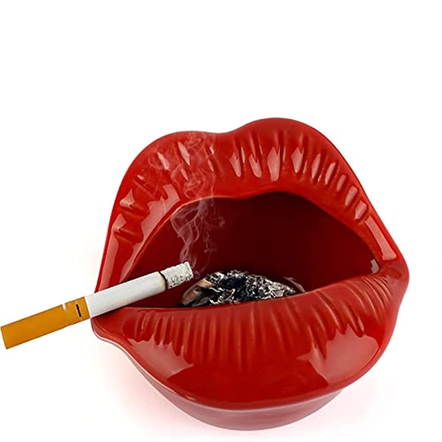 Beauenty Creative Ceramic Ashtrays With Lips Style Fashion Home Decorations,cute Lip Ashtray,home Decor Creative Gifts, Cigar Accessories, Ash Tray Sets For,cool Ashtrays?red?