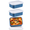 3 pcs 1 Cup Silicone Freezer Trays with Lid Silicone Soup Molds Rectangle Soup Freezer Containers Reusable Food Preserving Tray Ice Trays for Soups Sauces Stews(Dark Blue)