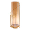 Hosley® 12In High Metal Glass Hurricane Pillar/Votive Candle Holder, Ideal Gift for Weddings, Home Office, Spa, Votive/Pillar Candle Garden