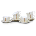 Porcelain Amara Tea Cup & Saucer Set, 220ml (6 Cups, 6 Saucer, White) || Luxurious Tea Cup, Coffee Cup