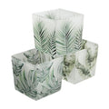 Candle Holders Simple Leaf Glass Candle Holder Cup Three-Piece Romantic Candle Light Dinner DIY Aromatherapy Candle Cup Can Grow Plants Candle Stand (Color : D)