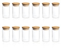FUFU Glass Spice Jars with Bamboo Lids, Airtight, 12 pcs to Keep Spice, Herbs, Grains 5oz