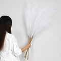 Pampas Grass Artificial Flowers Decoration 6 Pieces 113 cm Large Artificial Dried Flowers Bouquet for Office Decor Living Room Wedding Bedroom (White)